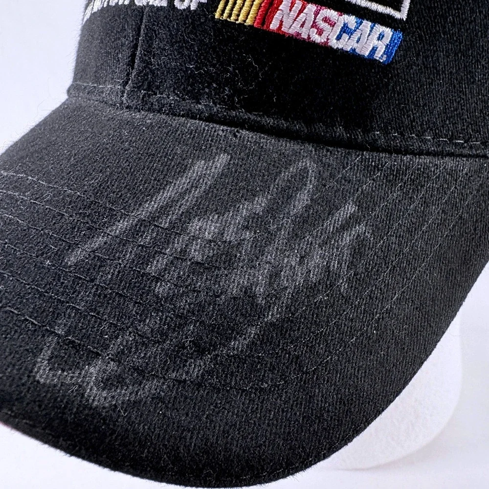 NASCAR Racing Mobil 1 Hat Signed (Unknown) Pegasus Black Baseball Cap
